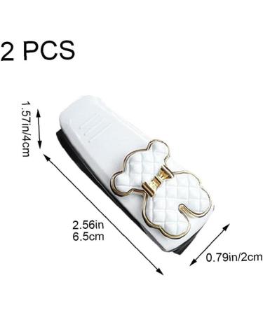 Car Sunglasses Holder - 2pcs Cartoon Bear Sun Visor Clips - White Glasses Mount & Ticket Card Organizer - Buy Online on GoSupps.com