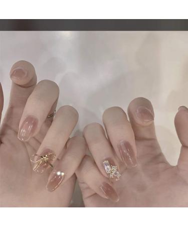 Sethexy Shiny Long Square Acrylic Nails - Gold Sparkling Fingernails for Women & Girls | 24 Complete Cover Tips - Buy Online on GoSupps.com