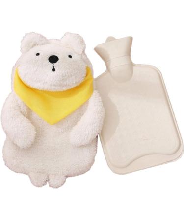 Heat Bottle with Cover - 1750ml Plush Fabric Handwarmer - White Bear Design - Perfect Winter Gift - Buy Online on GoSupps.com
