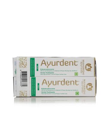 Maharishi Ayurveda Ayurdent Mild Ayurvedic toothpaste from 21 Ayurvedic herbs and oils fluoridefree glutenfree vegan without sweeteners and without foaming agent 75 ml package of Mild 75 ml 2er Pack