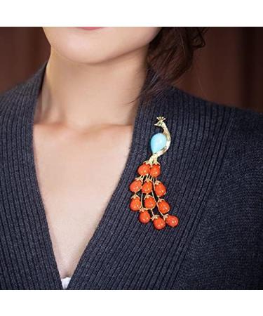 Pin Jewelry Gifts for Women Ladies Fashion Elegant Accessories Red Peacock Shaped Animal Brooch Luxury Wedding Banquet Brooch Accessories Brooches & Pins - Buy Online on GoSupps.com