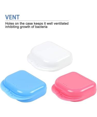 ZCDA Denture Box Retainer Case 3 Pcs Retainer Box for Braces Denture Retainer Mouth Guard Dry and Breathable (Pink White Blue) - Buy Online on GoSupps.com