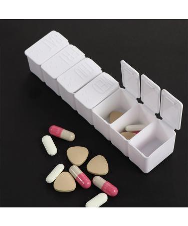 Buy White Portable 7-Days Braille Pill Box | Travel-Friendly Medicine Organizer for Vitamins & Supplements - Buy Online on GoSupps.com