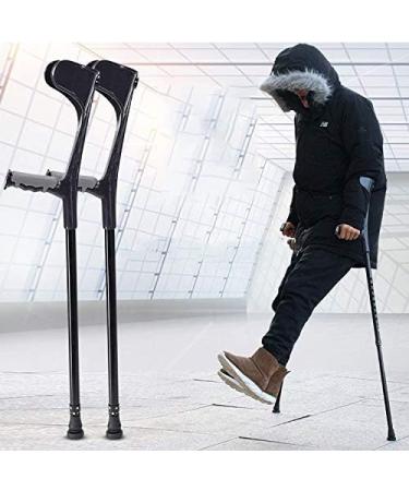 Canes Crutches Adults Forearm Crutches Lightweight Arm Cuff Crutch Non Skid Replaceable Rubber Tips Double Adjustable Crutches Silve (Black Pair) Lucky Star - Buy Online on GoSupps.com