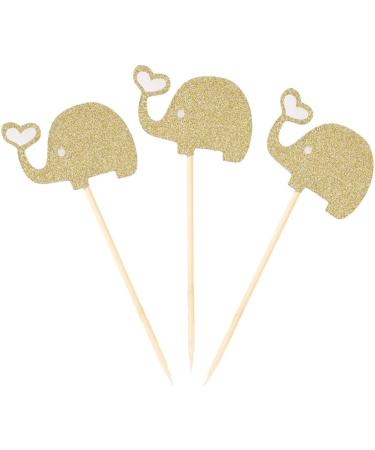 NAMOARLY 3pcs Wedding Glitter Elephant Toppers Elephant Cupcake Picks Love Cupcake Topper Picks Food Gold Glitter Toppers Cocktail Picks Topper Heart Glitter Fruitcakes Rod Heart-shaped Golden medium - Buy Online on GoSupps.com