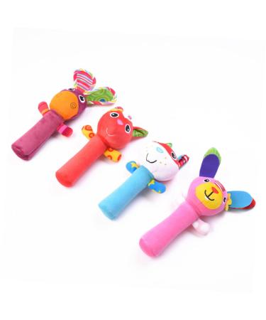 UPKOCH 2pcs Plush Hand Rattle Toys for Toddlers - Soft Stuffed Animal Rattles | Ideal Gift for Infants - Brown Color - Buy Online on GoSupps.com