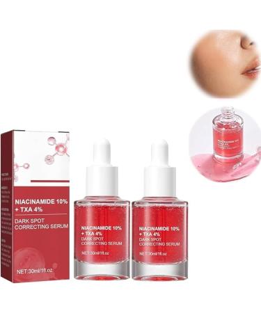 2Pcs Dark Spot Correcting Serum 10% Niacinamide+ 4% Tranexamic Acid Serum Ceramide Hyaluronic Acid Vitamin B12 natural color for Sensitive skin Fragrance-Free For Women Skin Care Serum 30ml/1fl.oz