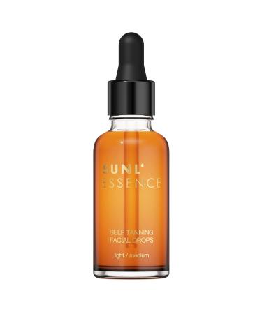Facial Self Tanning Drops - Bronzing Tanning Drops to Add to Moisturizer - Face Self Tanner for Color Correcting & Natural Tan Effect - Light/Medium