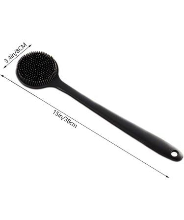 Wanworld Silicone Body Brush - Long-Handled Back Scrubber with Soft Bristles & Massage Function - Double-Sided Bathing Shower Brush in Gray | International Shipping Available - Buy Online on GoSupps.com