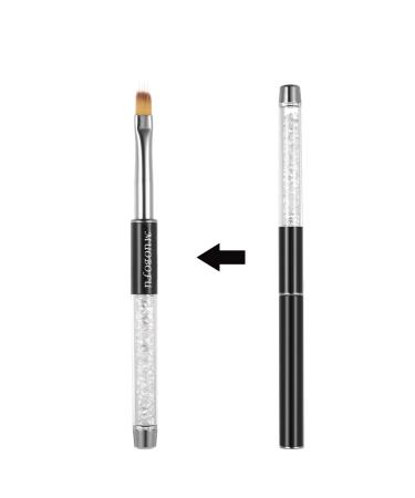 MUOBOFU 2pcs Ombre Nail Brushes Kolinsky Bristles Rhinestone Handle - Professional Gradient Manicure Tools for DIY Home Salon, Acrylic Painting & Halloween Designs - Black & White - Buy Online on GoSupps.com