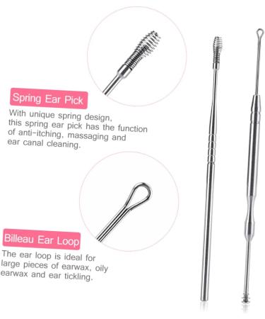 3pcs Stainless Steel Ear Cuffs Ear Cleaner Set with Ear Wax Remover - Silver - Buy Online on GoSupps.com