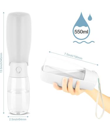 JOPHEK 550ML Portable Pet Water Bottle - Leakproof 180 Foldable Design with Activated Carbon Filter for Dogs & Cats - Perfect for Travel Walking & Camping - Buy Online on GoSupps.com