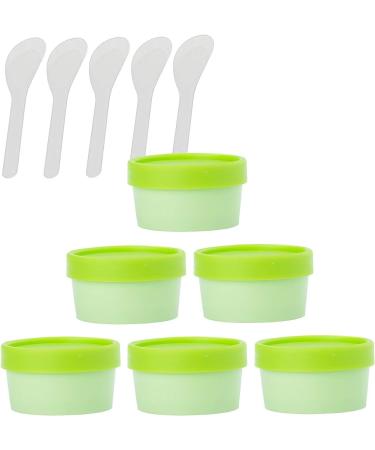 empty jars with lids cosmetic jar B0CKBVKX5Z6 PC Empty 200ml Pink Facial Mask Wide Mouth Plastic Jars 200g Leakproof Cosmetic Pot Container with Lids with 6 PC Spatula (Color : Roze Size : 100ml) (