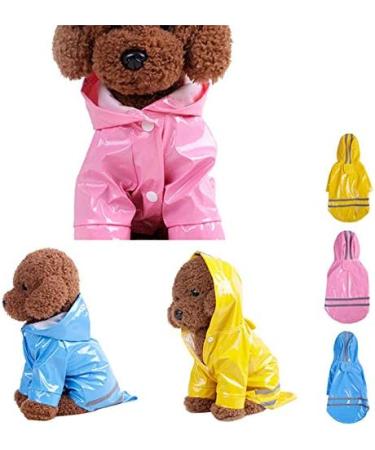 Outdoor Puppy Pet Rain Coat with Hood Waterproof Jackets PU Reflective Raincoat for Dogs Cats Apparel Clothes XL Pink - Buy Online on GoSupps.com