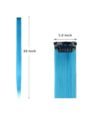 EuTengHao 36 Packs 22'' Colored Clip in Hair Extensions for Women and Kids - Multi-Colors Party Highlights Streak Synthetic Hairpieces - Buy Online on GoSupps.com