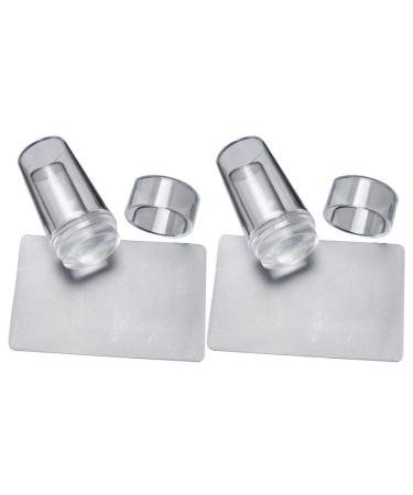 2 sets of French nail stamps nailing nail art stamping kit jelly stamper-kit gel nails set diy nail stamp nail art delivers diy kits accessories completely transparent