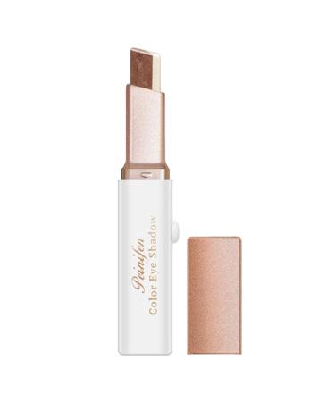 Eyeshadow Stick for Eyes Matte Finish Shimmer Eye Shadow Stick Makeup Brightener Highlighter for Pink Natural Neutral Brown Eyes Bicolor Long Lasting Waterproof Women Girls Beginner Sillervan 02#brown Coffee
