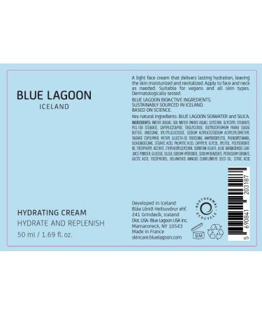 Blue Lagoon Skincare Hydrating Cream - Lightweight Face Cream - Absorbs Quickly - Lasting Hydration - Revitalizes Skin - Delicate Cream - No Fragrance - Dermatologically Tested - 50ML - Buy Online on GoSupps.com