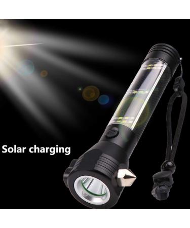 10 in 1 Flashlight Car LED Flashlight for Emergencies Window Breaker Seatbelt Cutter Multifunction Solar Flashlights USB Rechargeable 7 Modes Flashlight Red - Buy Online on GoSupps.com
