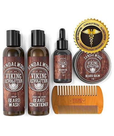 Ultimate Beard Care Conditioner Kit - Beard Grooming Set for Men with Wash, Oil, Balm, Comb - Sandalwood Scent - Buy Online on GoSupps.com
