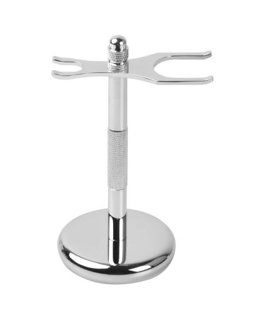 Hoaaigo stainless steel razor plane stand - non -slip floor shaving stand - men shaver bracket - portable companion for razor plane and razor brush (silver)