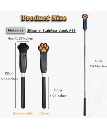 Retractable Silicone Back Scratcher - Portable Travel Massager for Seniors | Anti-Itching Cat Scratch Design in Orange (22-62cm) - Buy Online on GoSupps.com