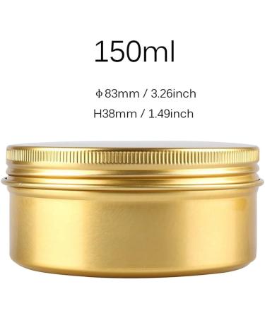Zeoabsy 10-Piece Gold Aluminum Empty Jars - 150ml Round Tins with Screw Lid for Cosmetics Candles & Ointments | Includes 5 Spatulas & 1 Gold Label - Buy Online on GoSupps.com