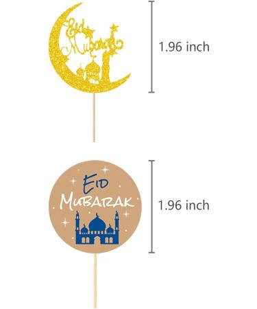 sorkwo 28 Pcs Eid Mubarak Cupcake Toppers Eid Mubarak Decorations for Cupcake Topper Eid Party Decoration Muslim Party Supplies (Eid Al Adha Cupcake Toppers) - Buy Online on GoSupps.com