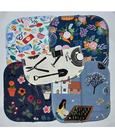 Set of 5 Gardening Love 2 Ply Printed Flannel Little Wipes 8x8 Inches - Buy Online on GoSupps.com