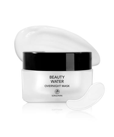 SON&PARK Beauty Water Overnight Sleeping Cream Hydration Balm Mask with Rose Water & BHA Complex Essential Oil Lavender Lemon to Hydrate Boost Skin Barrier and Calming Break Out
