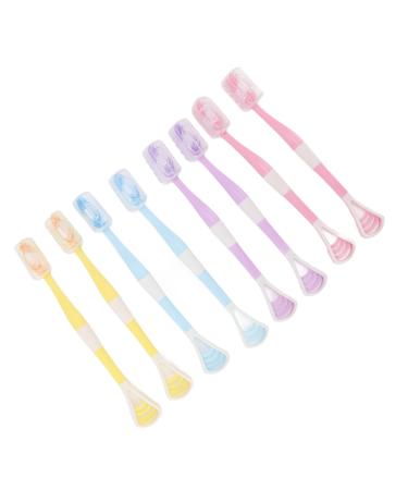 Tongue Brush Scraper 8 Pack Tongue Cleaner Flexible Long Handle Prevent Vomiting for Oral Care
