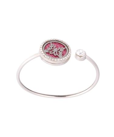 Healifty Crystal Aromatherapy Bracelet | Essential Oil Diffuser Cuff Bangle | Stainless Steel Butterfly Jewelry for Valentine's Day - Buy Online on GoSupps.com