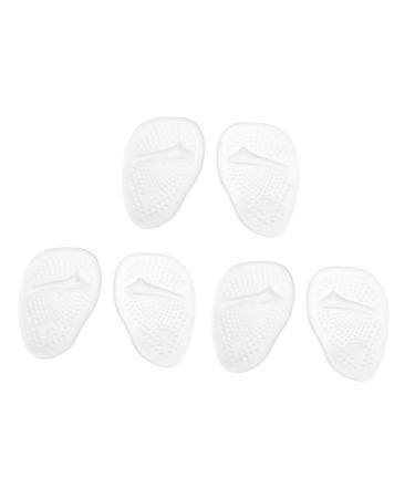 FOMIYES 3 Pairs Silicone Forefoot Pad High Heel Insert Heels for Kids Shoes Inserts for Women Womens High Heel Shoes Plantar Insoles Miss Pu Polyurethane Non-Slip White Front Pad