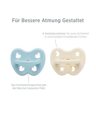Natural Rubber Orthodontic Pacifier Twin Pack for Newborns 0+ Months - Baby Blue & Milk White | International Shipping Available - Buy Online on GoSupps.com