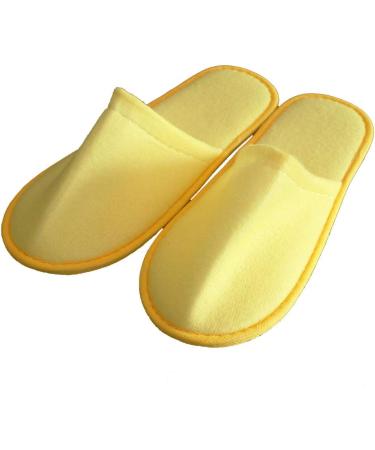 Buy Uni-Wert 10 Pairs of Disposable Spa & Hotel Slippers for Adults - Terry Cloth Unisex EU Size 37-44 - Yellow - Buy Online on GoSupps.com