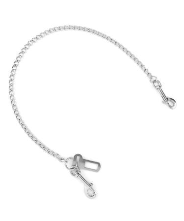Acungji 304 stainless steel chain bite -resistant strapping belt car belt safety belt linen for dogs cats pet car dog safety belt dog leash safety harness (85cm 304 stainless steel)