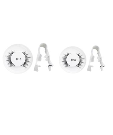 2 Magnetic Eyelashes with Applicator Reusable Look Natural Magnetic Lashes No Glue and E-yeliner Needed Magnetic Eyelashes Easy to Wear and for Travel and Parties