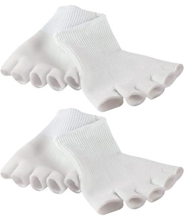 2 Pairs Five Toe Half Socks White Sock Yoga Toe Heel Feet Cracked Socks Toe Socks Toeless Socks Separator Socks Foot Alignment Socks Moisturising Socks Dry Feet Socks Gel Care Spa - Buy Online on GoSupps.com