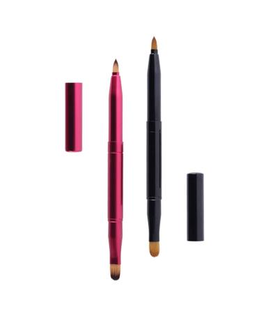 2 Pcs Lip Brush Portable Lip Contours Drawing Brush Dual End Lip Liner Brush for Women Girls Travel and Daily Use