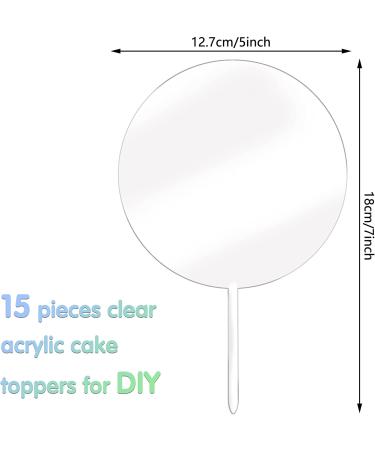 15PCS 5 Inch Round Acrylic Cupcake Toppers Clear Blank Circle DIY Cake Topper for Birthday Festival Party Baby Shower Wedding Party Cake Decoration 15pcs Round - Buy Online on GoSupps.com