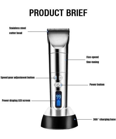 Professional Cordless Hair Clippers for Men | Titanium & Ceramic 3 Speed Settings & LCD Display - Perfect for Barbers - Buy Online on GoSupps.com