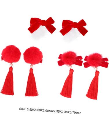 minkissy 3 Pairs new year hairpin girl hair accessories hair clip bow hair clips bowknot hair clip New Year Headdress red barrettes Stylish Hair Clips fabric - Buy Online on GoSupps.com