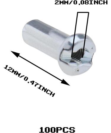 Micro Traders 100Pcs 14G Bicycle Spoke Nipples | 2mm Dia | Silver Steel | 12mm Long | Cycling Replacement Accessories - Buy Online on GoSupps.com