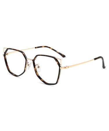 Firmoo blue light glasses Rials without prescription women cat eyes multicolored computer computer screens protective glasses against blue light UV anti-headache Modern brillion 52-17-141 Leopard gold - Buy Online on GoSupps.com