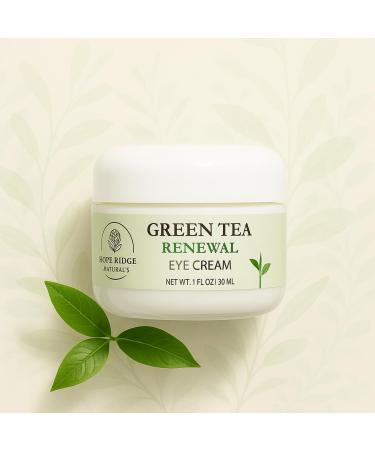 Hope Ridge Naturals Green Tea Renewal Eye Cream Antioxidant Peptide Complex 1 oz / 30 ml with Vitamin C CoQ10 Botanical Hyaluronic Acid
