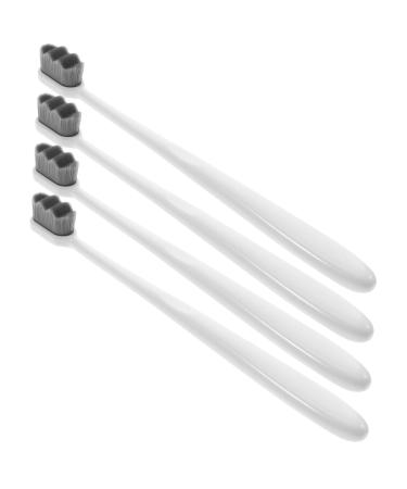 Gatuida 4 pieces of soft toothbrush camping toothbrush aesthetic toothbrush toothbrush toothbrush toothbrush with soft bristles for adult hand toothbrush so soft round tube pp 1 piece (1 Pack) white