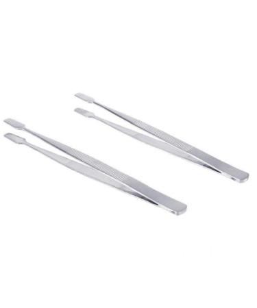 2st stamp tweezers philatelie stamp tools stainless steel flat paddle end-type anti-slip gathering for stamps handling