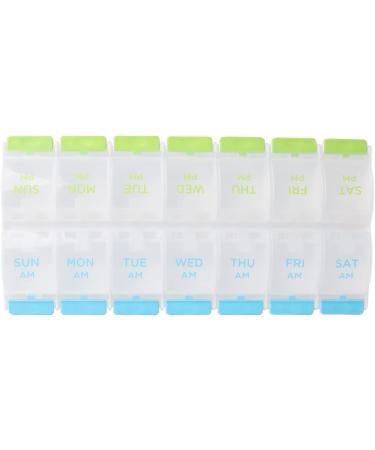 BYVOV AM PM 7 Day Pill Organizer - Large Weekly Travel Case for Vitamins Supplements & Medications - Twice a Day Medication Reminders - Buy Online on GoSupps.com