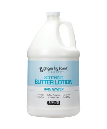Ginger Lily Farms Club & Fitness Soothing Butter Lotion for Dry Skin 100% Vegan & Cruelty-Free Rain Water Scent 1 Gallon (128 fl oz) Refill