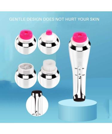 Facial Cleansing Brush Electric Facial Cleansing Brush Waterproof Electric Spin Facial Brush Waterproof Skin Massager with 4 Brush Heads for Body - Buy Online on GoSupps.com